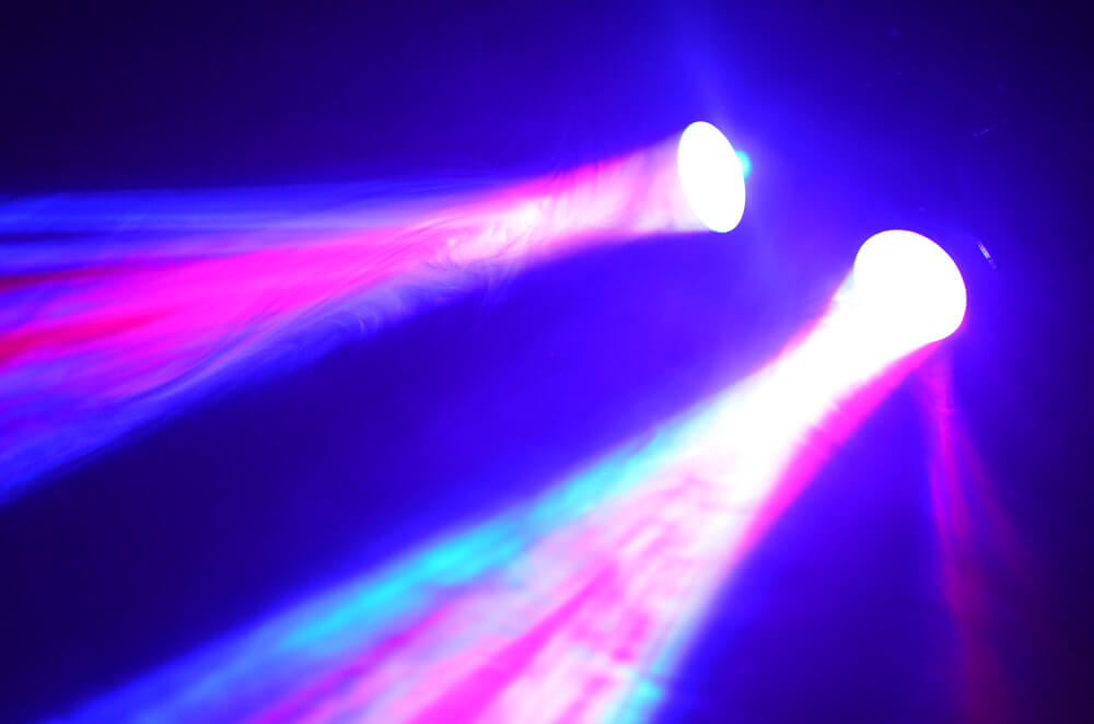 Beamz NOMIA SC Double Mini Sky LED Effect image showing the lighting effect of the product.
