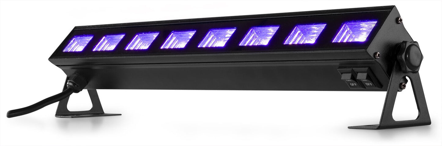 Beamz BUVW83 8x3W UV/White 2-in-1 LED Bar image showing the product in action.
