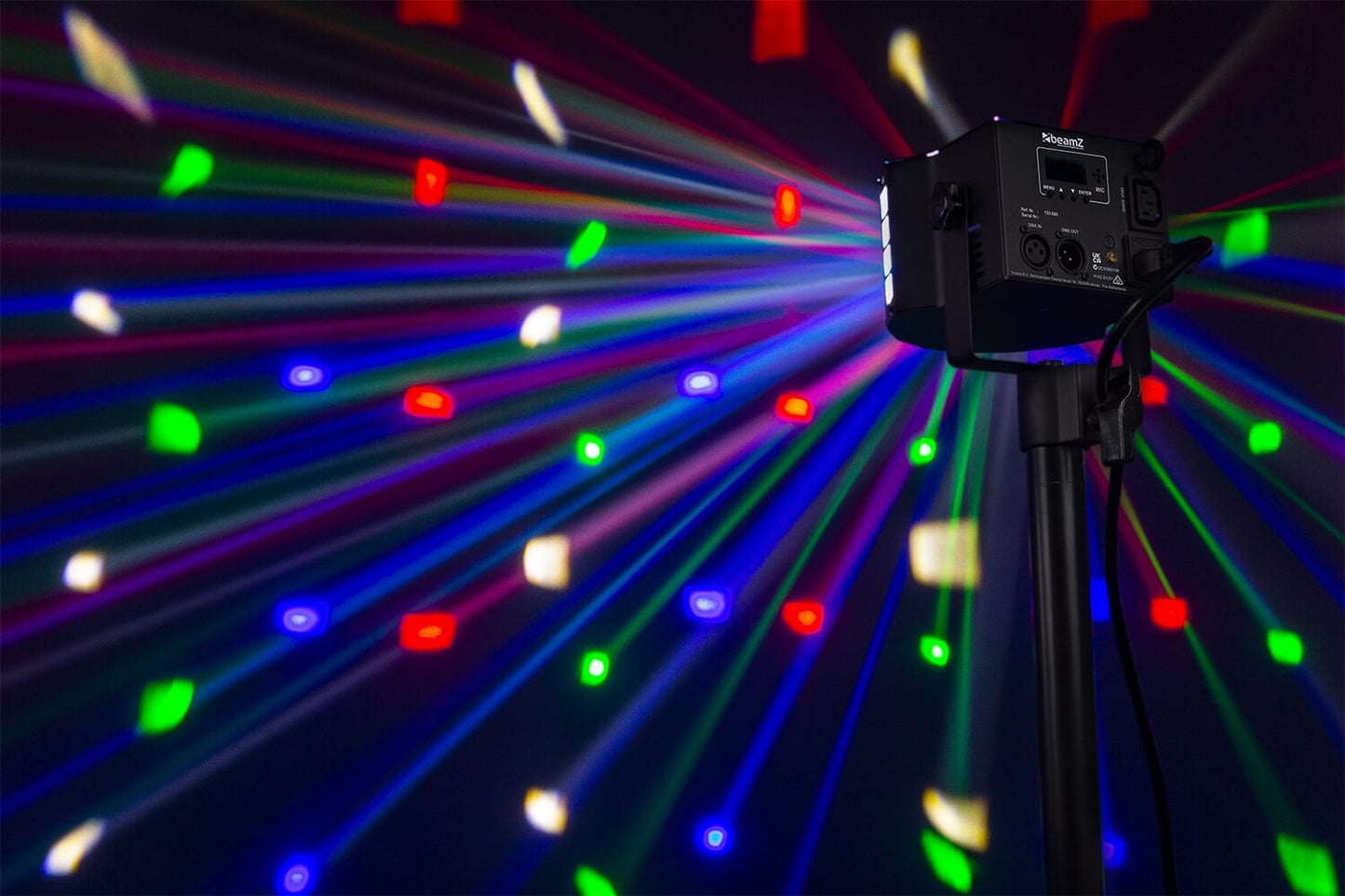 Beamz DERBYSTROBE LED with DMX - Image showing lighting effect