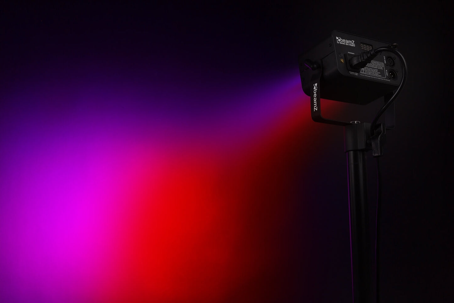 Beamz DJ BANK 124 12x4W RGBW LED Fixture with DMX and IRC - Image showing lighting effect