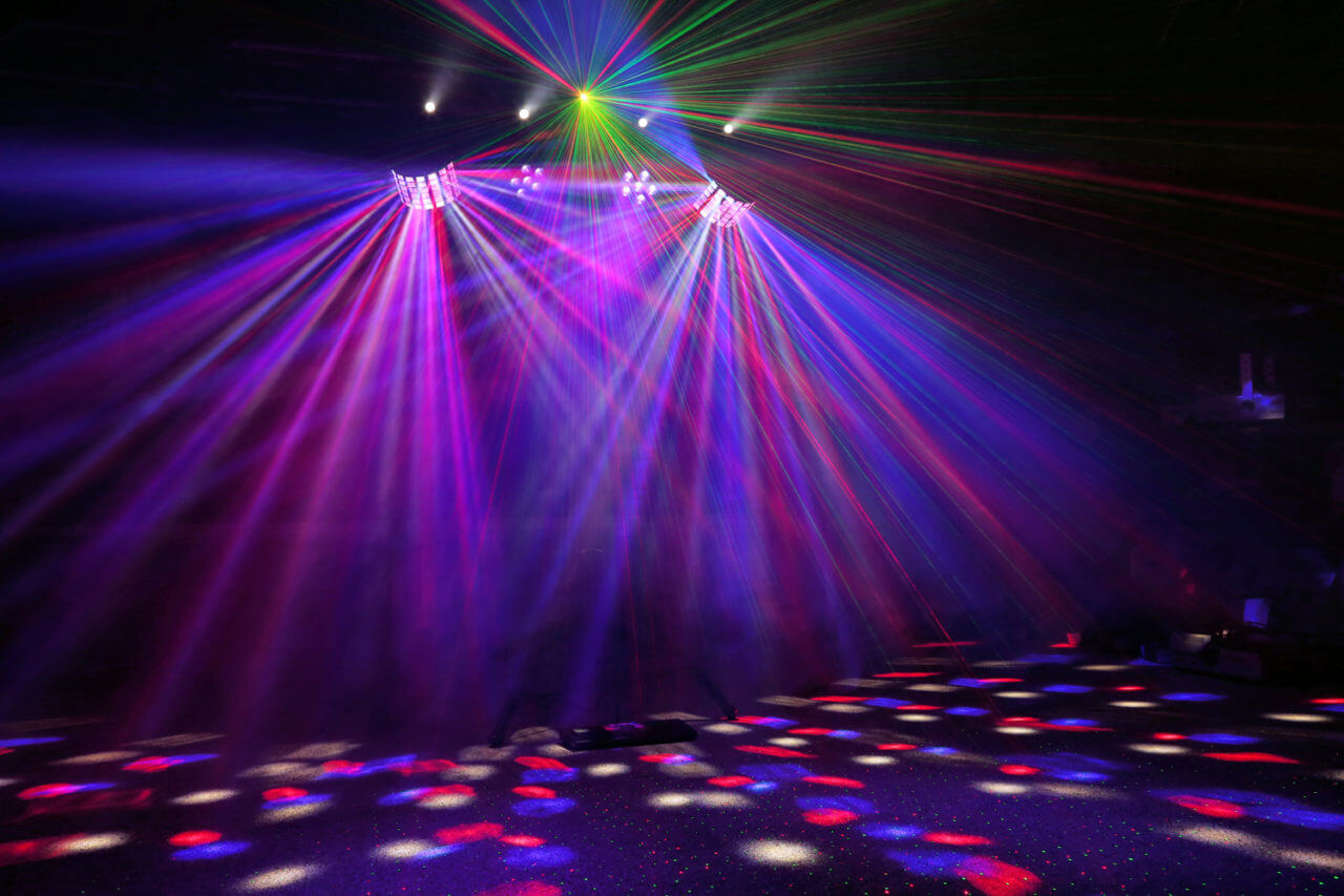 Beamz LED SHOWBAR with 2 PARs, Butterflies, Laser, White Strobe - Product Image