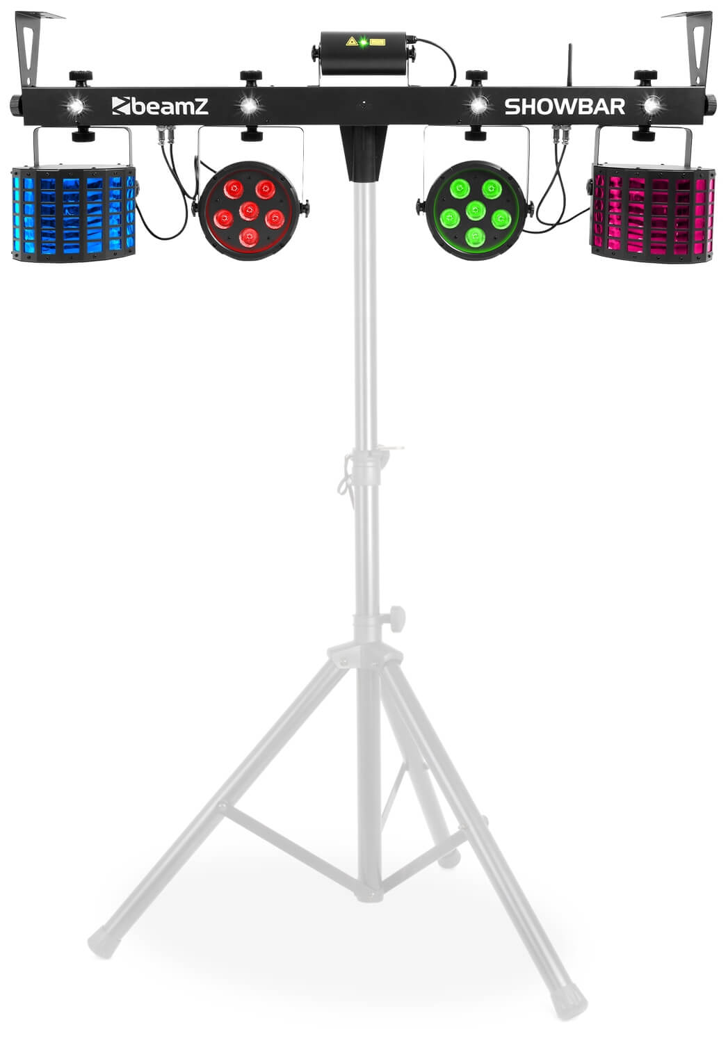 Beamz LED SHOWBAR with 2 PARs, Butterflies, Laser, Strobe, DMX and IRC lighting equipment image