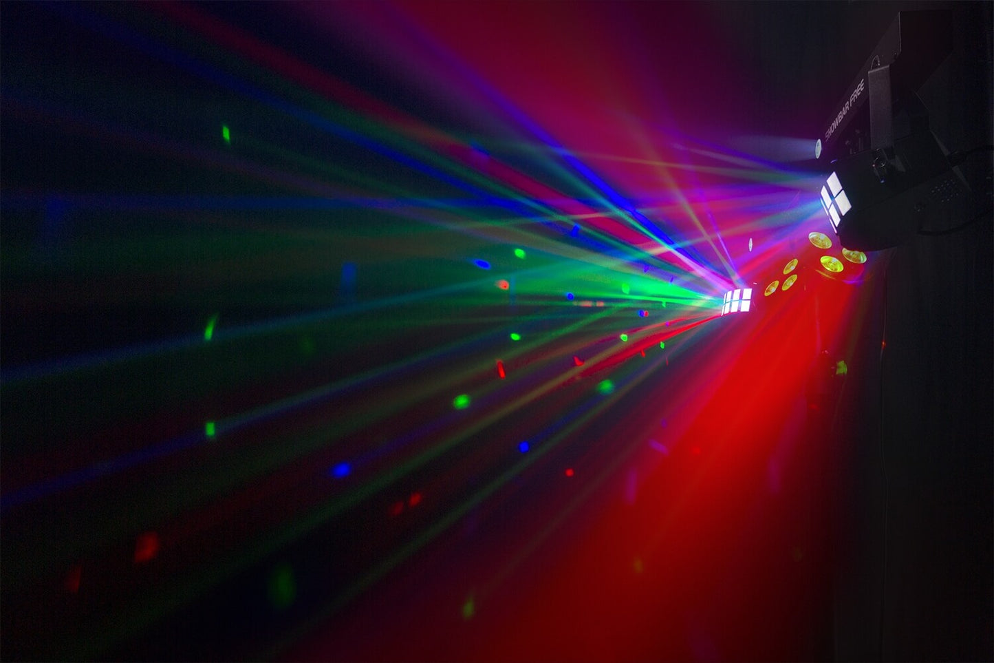 Beamz LED SHOWBAR FREE with 2 PARs (4x4-in-1), 2 Derbies, and IRC - Image of lighting effects