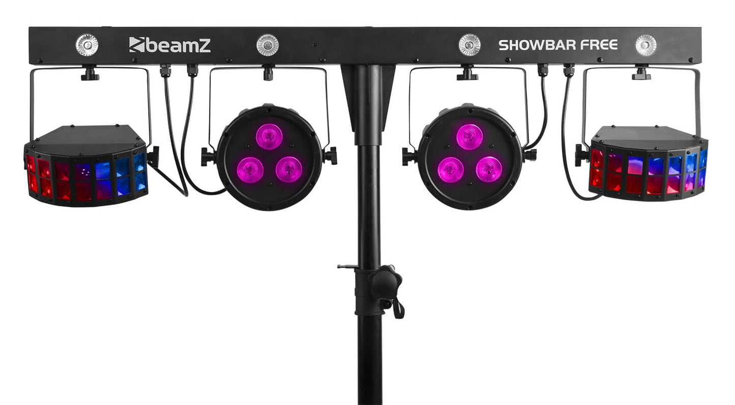 Beamz LED SHOWBAR FREE with 2 PARs (4x4-in-1), 2 Derbies, and IRC - Image