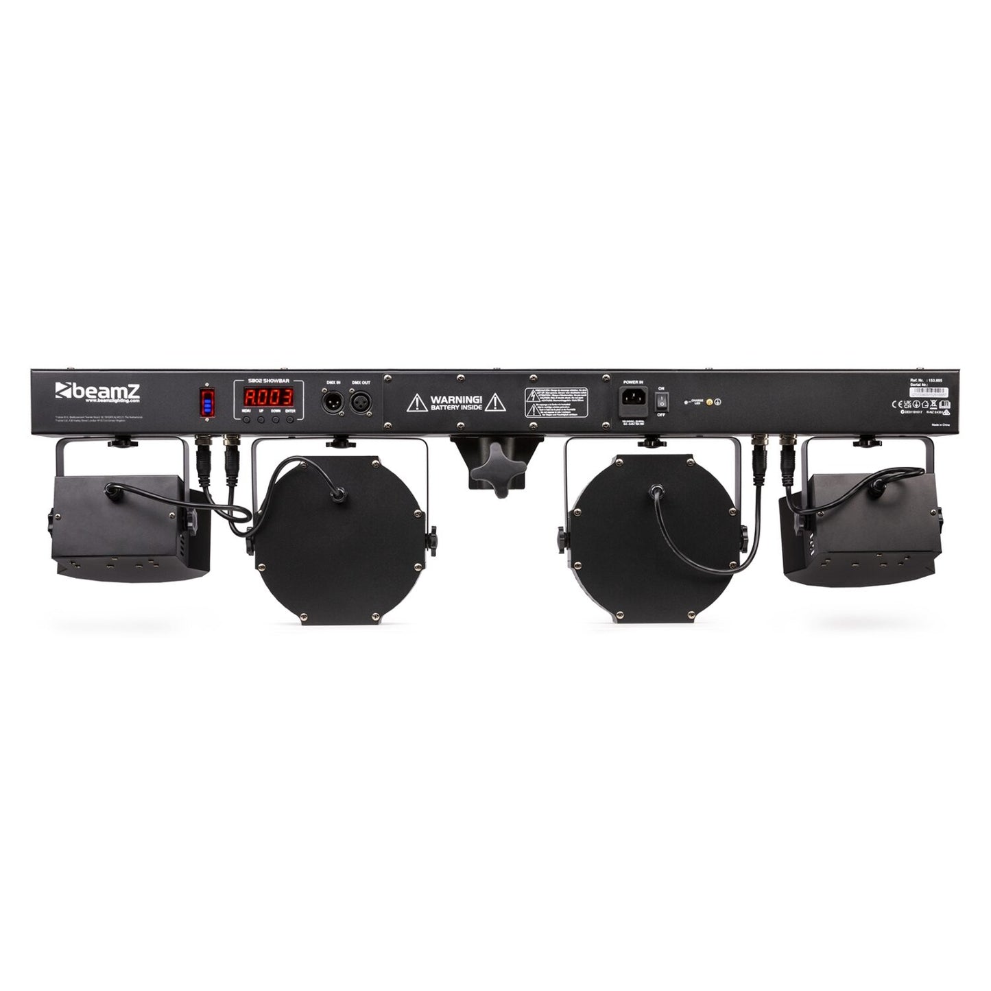 Beamz SB02 ShowBar Battery - 2x Derby and 2x PAR Lighting System