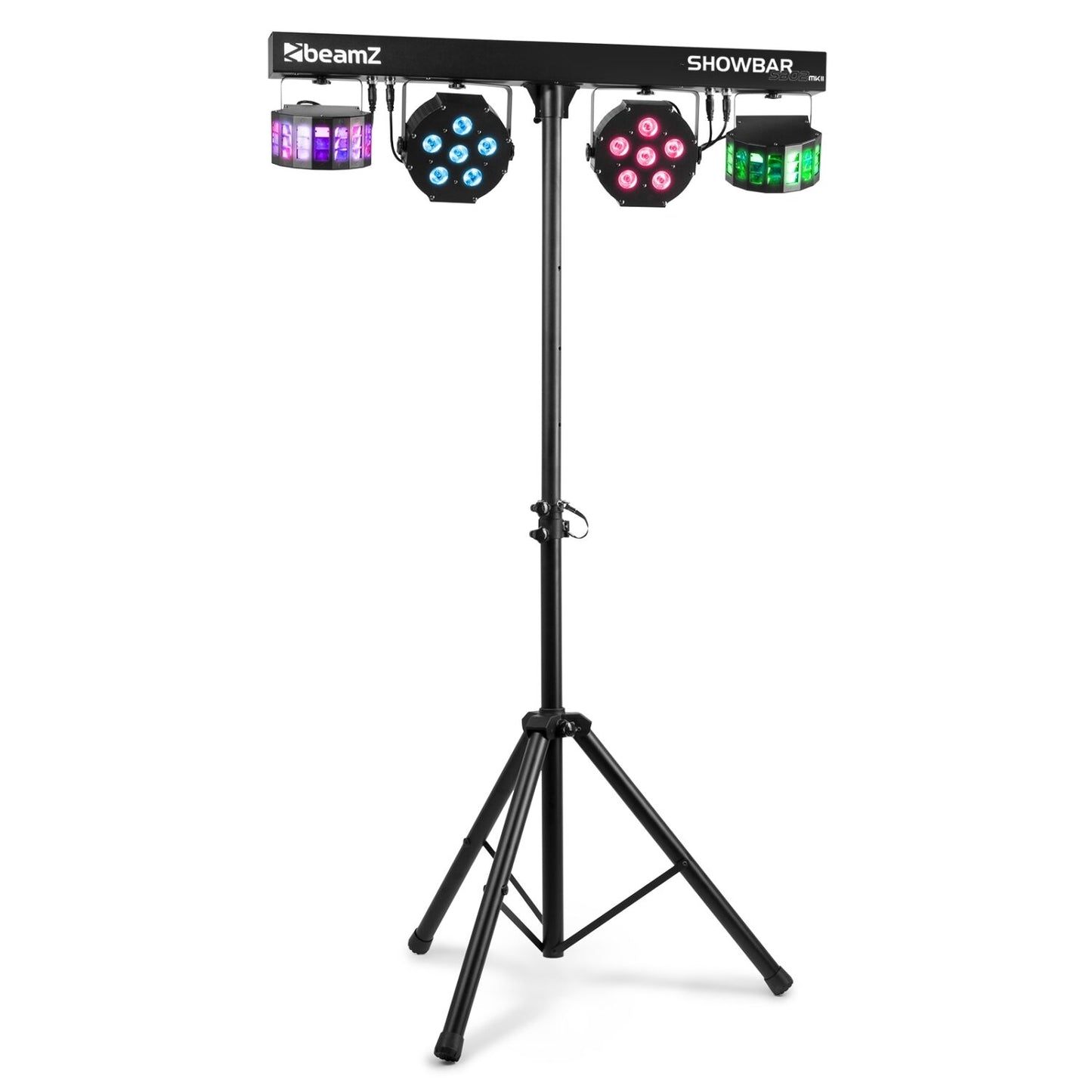 Beamz SB02 ShowBar Battery - 2x Derby and 2x PAR Lighting System