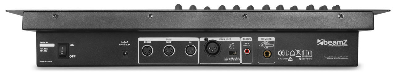 Back view of Beamz DM-X024 Scene Setter DMX Controller