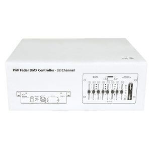 QTX PAR Fader 32 Channel Battery Powered DMX Lighting Controller with a compact design.