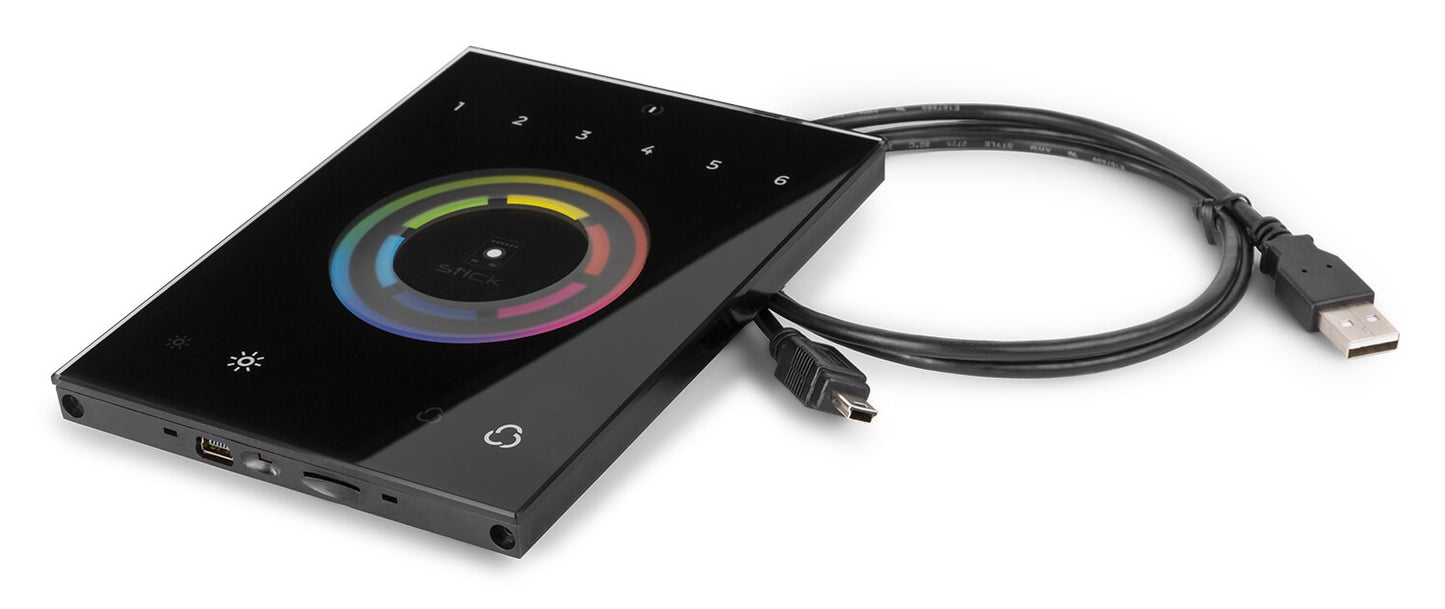 Beamz STICK-CW4 Wall-Mount WiFi DMX Interface product image from side view