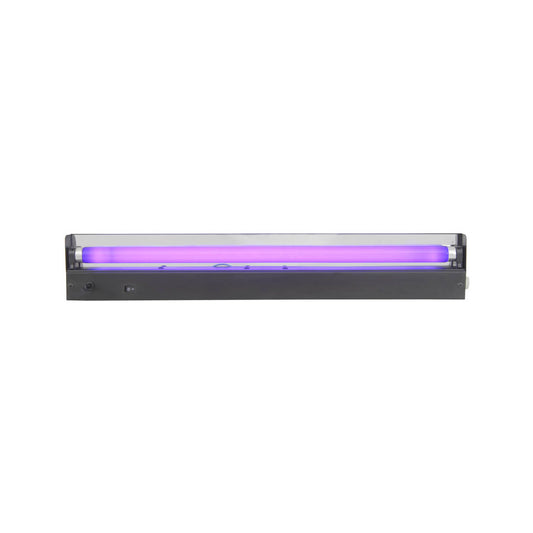 QTX BL600 UV blacklight tube with holder, 60cm length, 20W T8 ultra violet light.