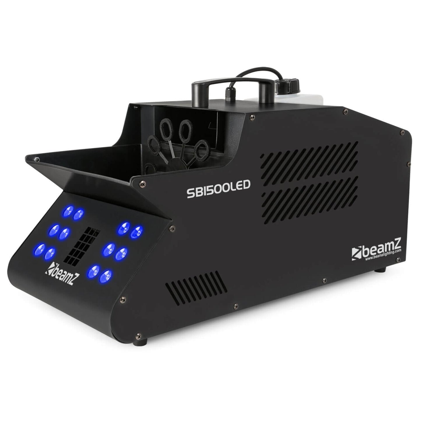 Beamz SB1500LED 1500W Smoke & Bubble Machine with RGB LEDs and DMX - Side View