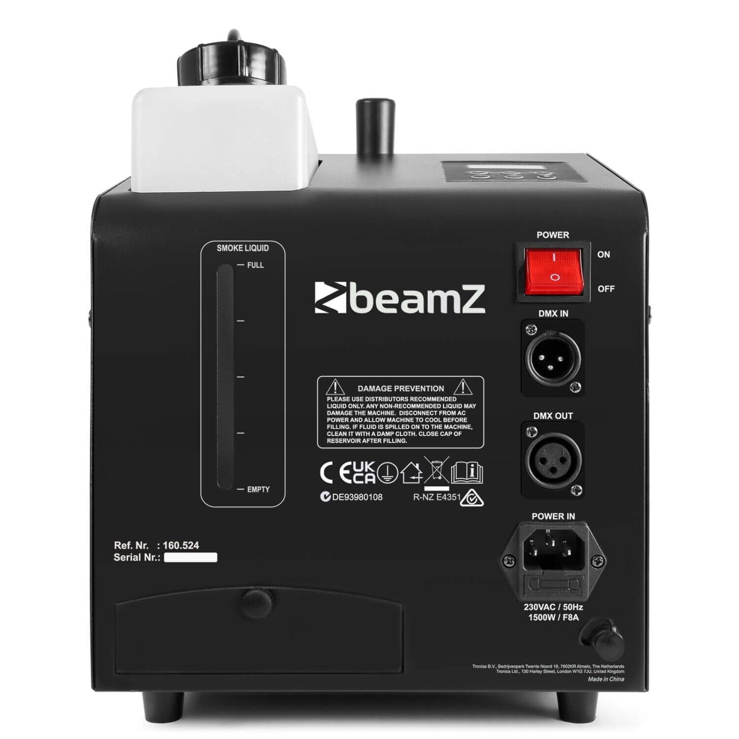 Beamz SB1500LED 1500W Smoke & Bubble Machine with RGB LEDs and DMX