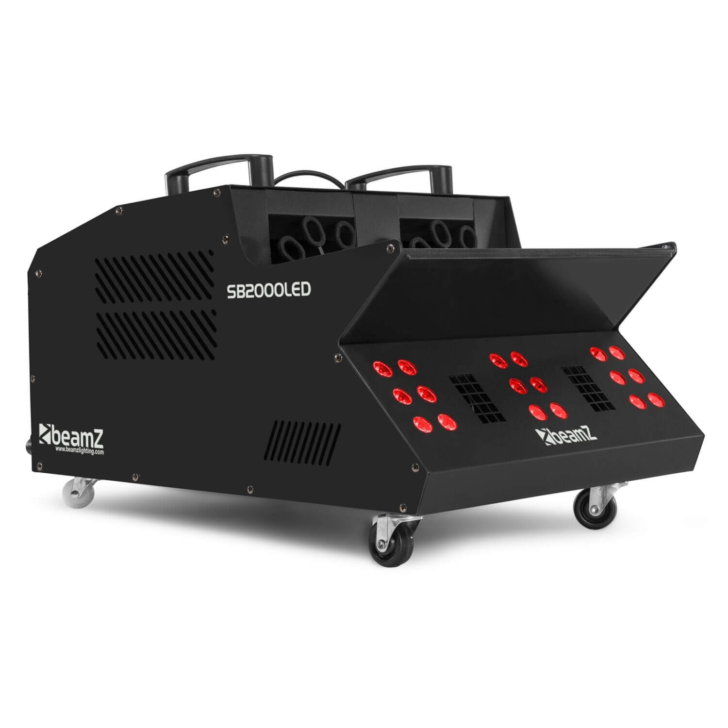 Beamz SB2000LED 2000W Smoke & Bubble Machine with RGB LEDs and DMX - Side View