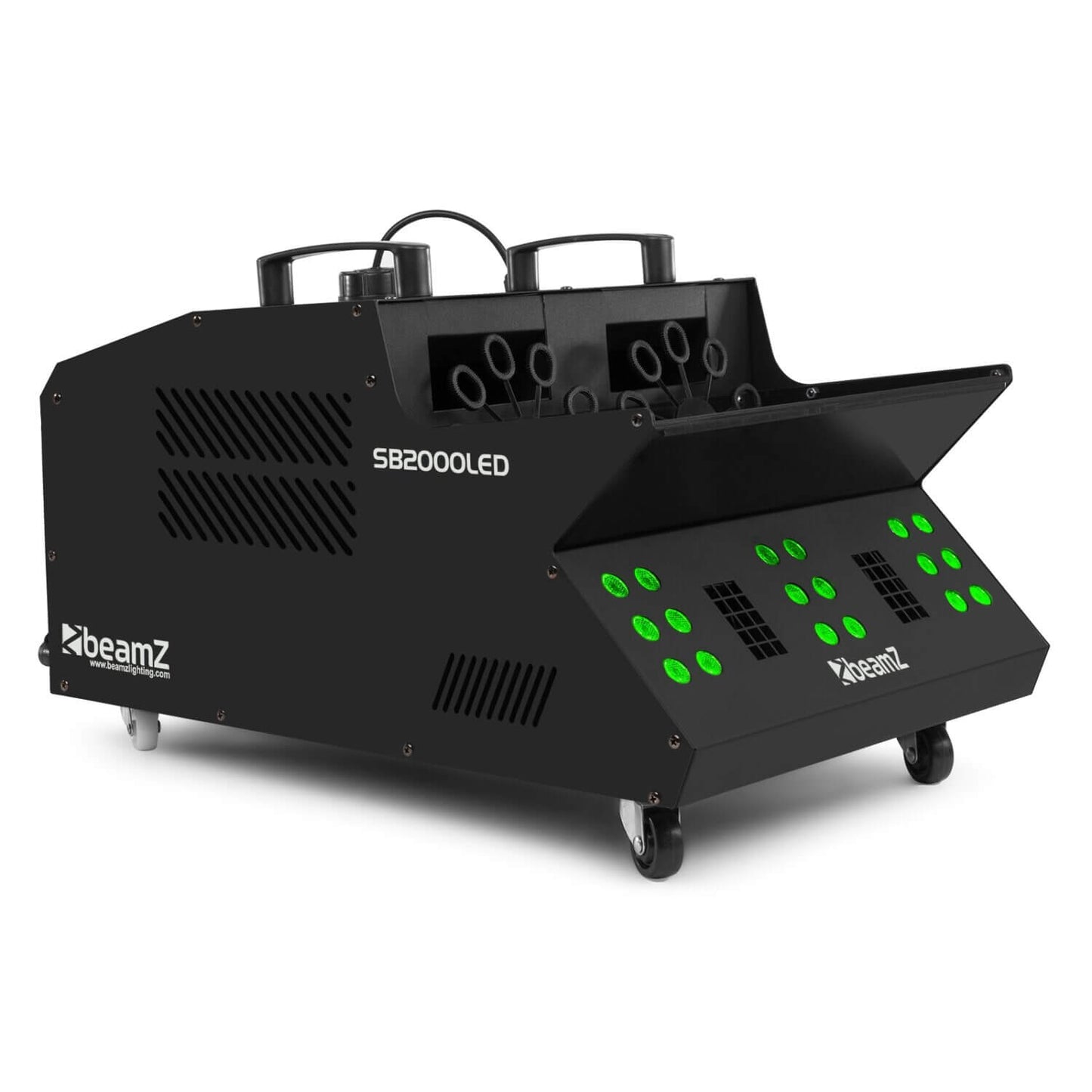 Beamz SB2000LED 2000W Smoke & Bubble Machine with RGB LEDs and DMX - Side View