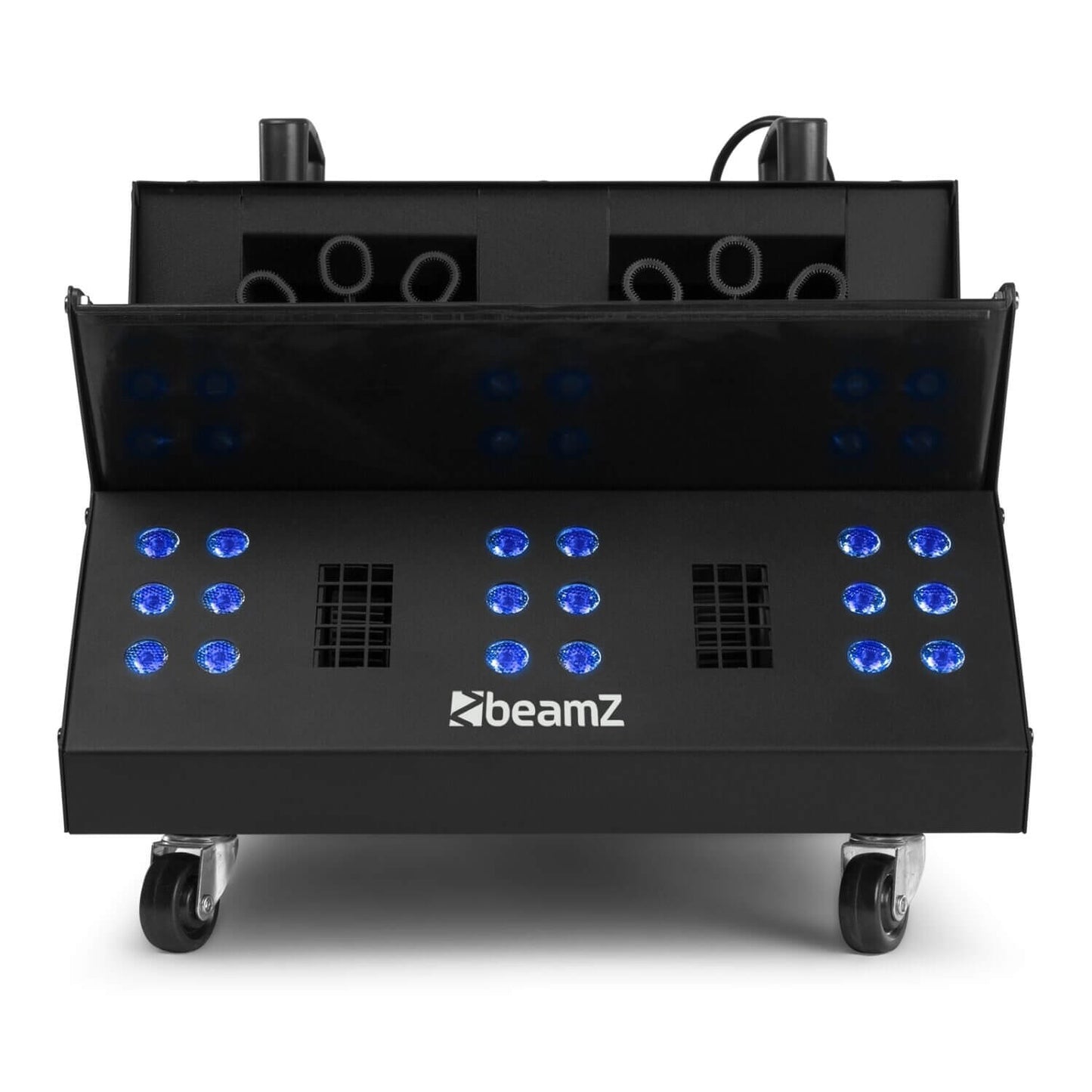 Beamz SB2000LED 2000W Smoke & Bubble Machine with RGB LEDs and DMX side view