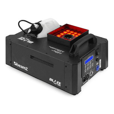BEAMZ BLAZE1200 Vertical Fogger 1200W with 24x4W 4-in-1 LED Lighting displayed in an image.