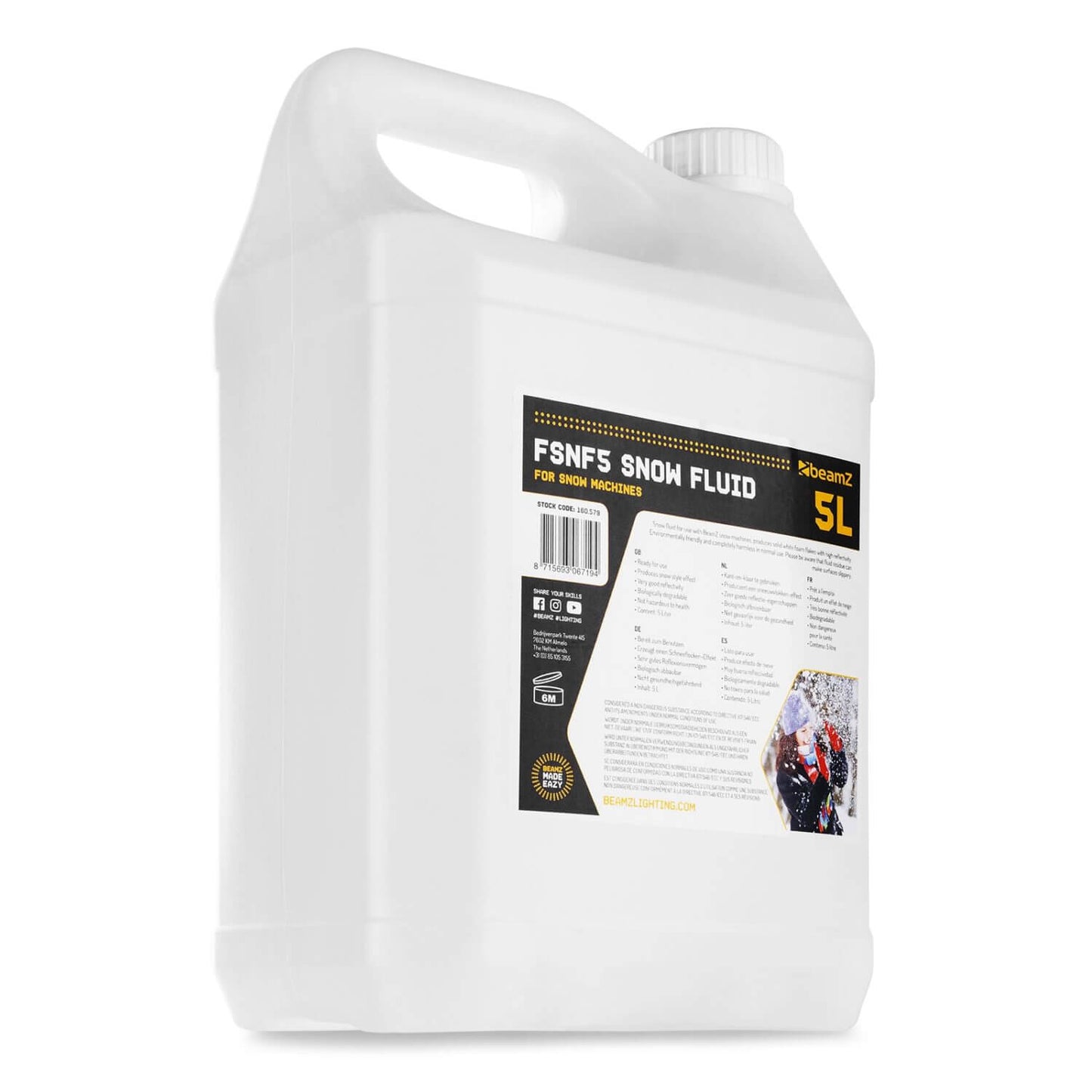 Beamz FSNF5 5L Snow Liquid - Image of the product packaging
