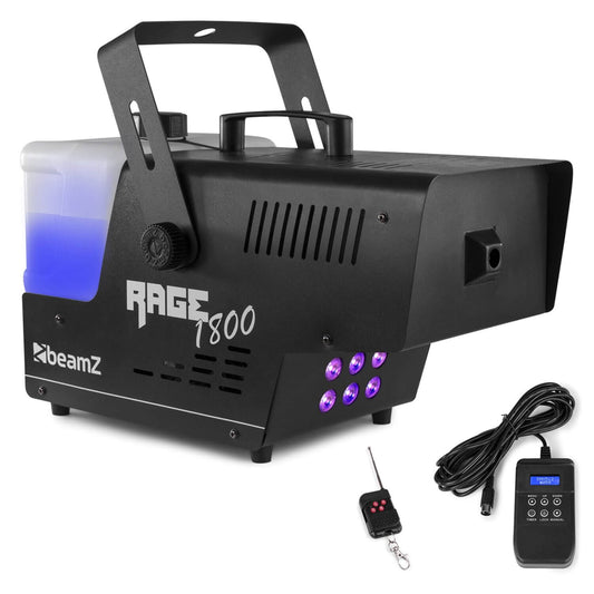 Beamz RAGE1800LED Smoke Machine with Timer Control and 6x4W 4-in-1 LEDs