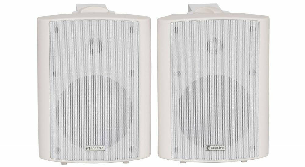 Adastra BC5A-W Active 5.25-Inch Stereo Speaker Set in white, featuring a 30W RMS output.
