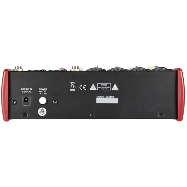 Citronic CSM-6 Music Mixer featuring 6 channels, Bluetooth connectivity, USB input, and MP3 playback capabilities.