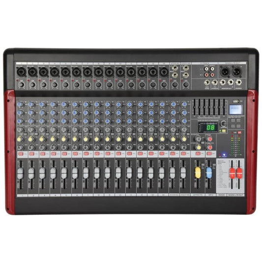 Citronic CSX-18 Music Mixer featuring 18 channels, USB and MP3 connectivity, Bluetooth, DSP effects, and built-in recorder.