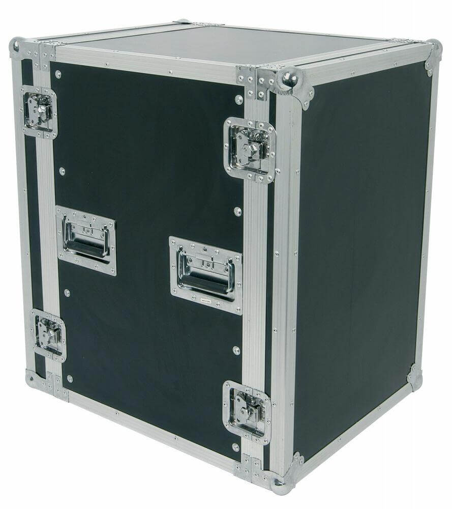 Citronic 19-Inch 16U Flightcase designed for audio equipment, featuring a heavy-duty and lockable design.