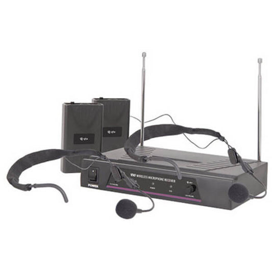 QTX VN2 Dual Neckband VHF Microphone System with wireless headset microphones, operating at frequencies 173.8 and 174.8MHz.