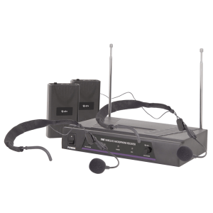 QTX VN2 Dual Neckband Microphone VHF Wireless System displayed in an image.