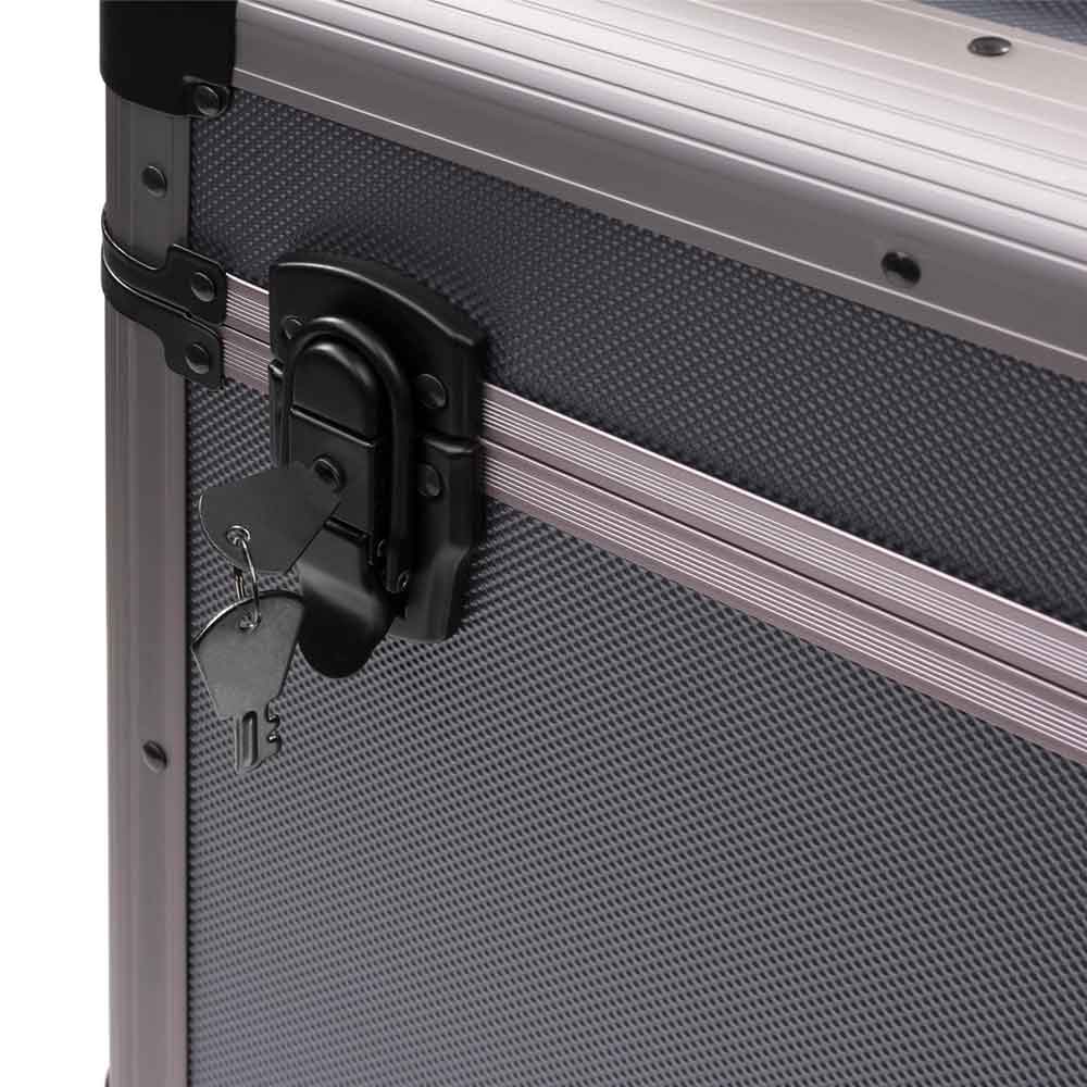 Power Dynamics RC100 12-Inch Aluminium Vinyl Record Case in Silver color