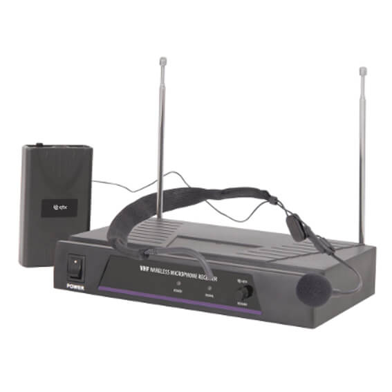 QTX VN1 VHF Wireless Neckband Microphone System operating at 174.5MHz, showcasing the microphone and neckband design.