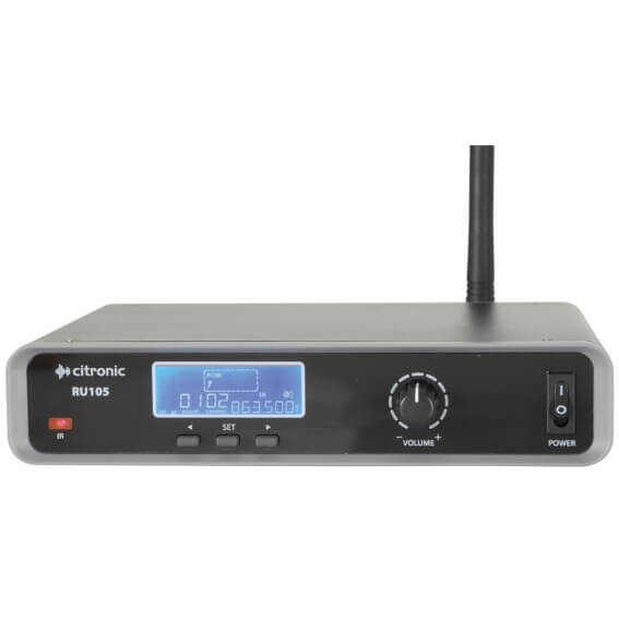 Citronic RU105-N UHF Wireless Lavalier and Neckband Microphone System featuring 81 channels.