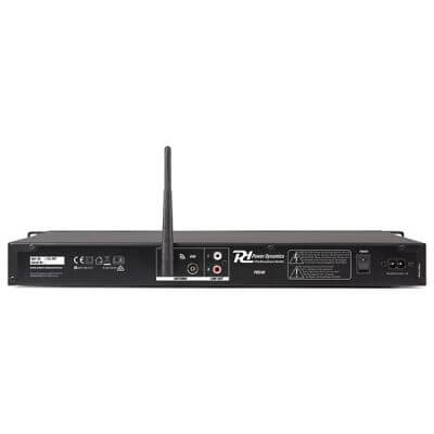 Power Dynamics PDC-40 USB/AM-FM Tuner/DAB+/BT Multimedia Audio Player displayed in a 1U rack format.