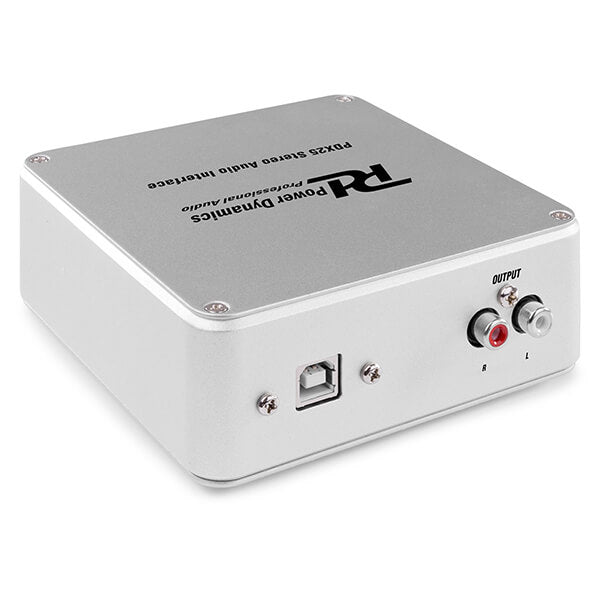 Power Dynamics PDX25 USB Audio Interface, a professional 2-in/2-out audio interface suitable for home and studio recording.
