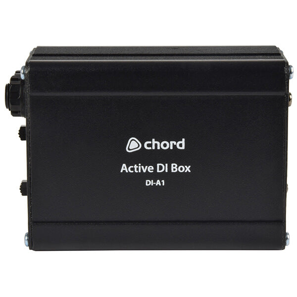 Image of the CHORD DI-A1 Active DI Box featuring a noise filter, designed for high impedance to low impedance conversion.
