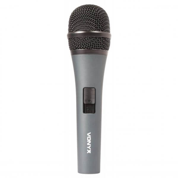 VONYX DM825 dynamic microphone, a cardioid vocal microphone designed for vocals, speeches, and DJ usage.