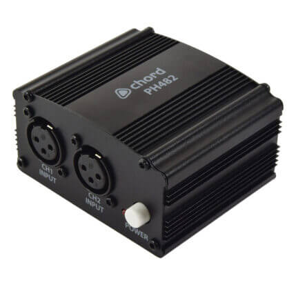 Chord PH482 Dual Phantom Power Unit with dual channel XLR connections, providing 48V phantom power for professional audio equipment.