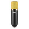 VONYX CMS400B Studio Set featuring a gold condenser microphone, adjustable stand, and pop filter.