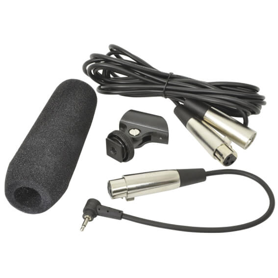 QTX SG300 Shotgun Microphone featuring cardioid and hypercardioid pickup patterns with an XLRM connector.