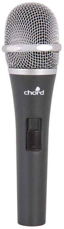 Chord DM04 Vocal Dynamic Microphone with included cable, clip, and carry case.