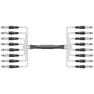 Image of the CHORD 8-Way Wiring Loom with 6.3mm Mono Jack, featuring a 3M length, suitable for audio connections.