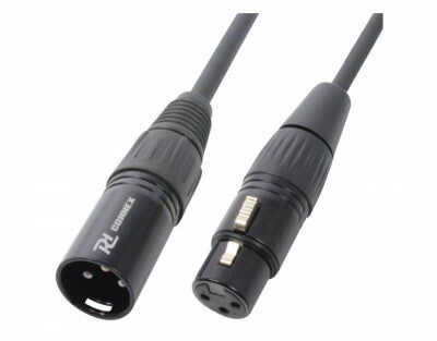 PDC CX35-20 Professional XLR Male to Female Signal Lead, 20M Black Cable