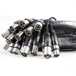 PDC CX166 Professional 24:4 XLR Stage Snake, a high-quality multi-cable designed for live and studio use, showcasing its durable construction and professional-grade connectors.
