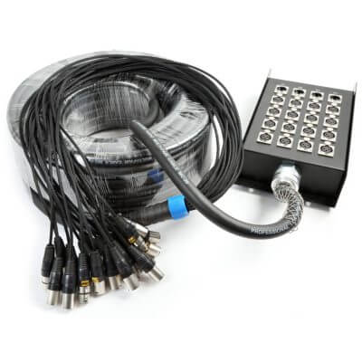 PDC CX166 Professional 24:4 XLR Stage Snake, a high-quality multi-cable designed for live and studio use.