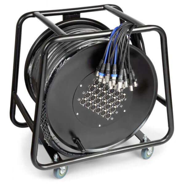 PDC CX168 Professional 24:4 XLR Stage Snake 50M, a high-quality multi-cable designed for live performances.