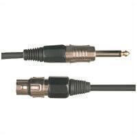 QTX 12M Microphone Lead featuring an XLR socket and a 6.3mm mono plug, designed for professional audio use.