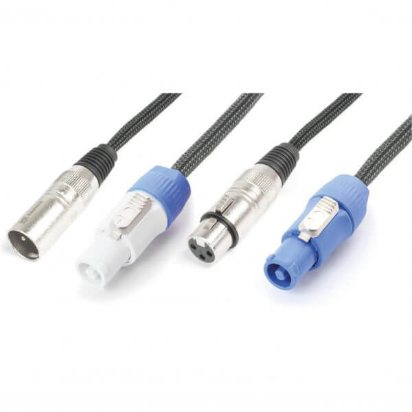PDC CX06-2 Power/Signal Lead - 2M Combi Cable with Powerconnector A/XLR Male to Powerconnector B/XLR Female