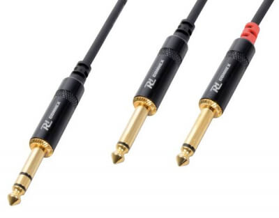 PDC CX84-1 Signal Lead 6.3mm Stereo to 2 RCA Male 3M High Quality Flexible Cable