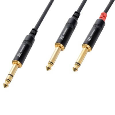 PDC CX76-3 3M Signal Lead 6.3mm Stereo to Dual 6.3mm Mono Cable
