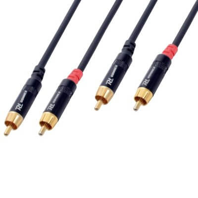 PDC CX94-3 Professional 3M Signal Lead cable with 2RCA male connectors on both ends.
