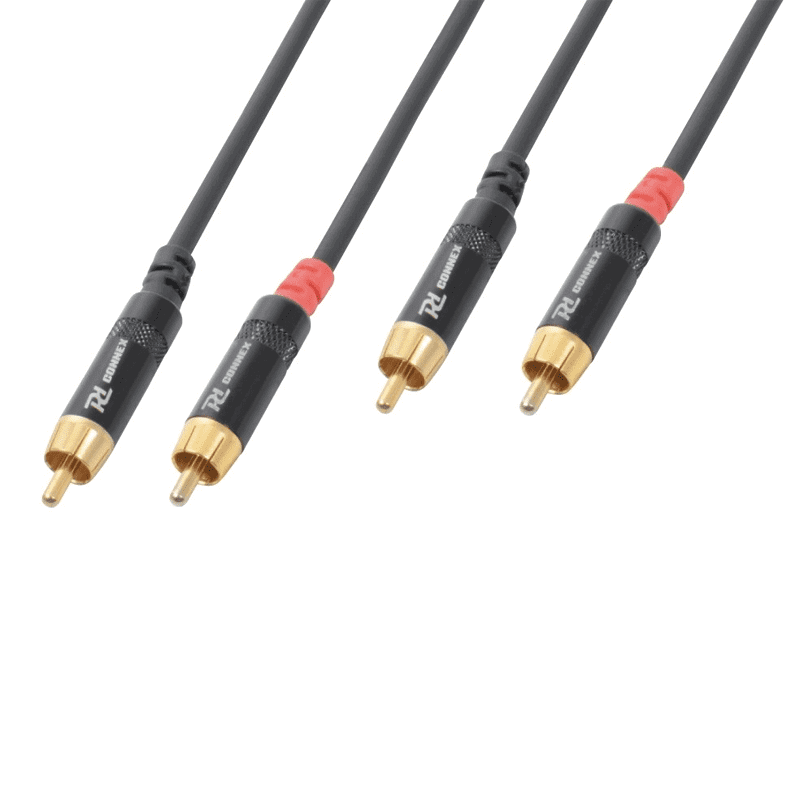 POWER DYNAMICS CONNEX CX94-6 6M RCA Signal Lead - 2 RCA Male to 2 RCA Male Cable on a white background.